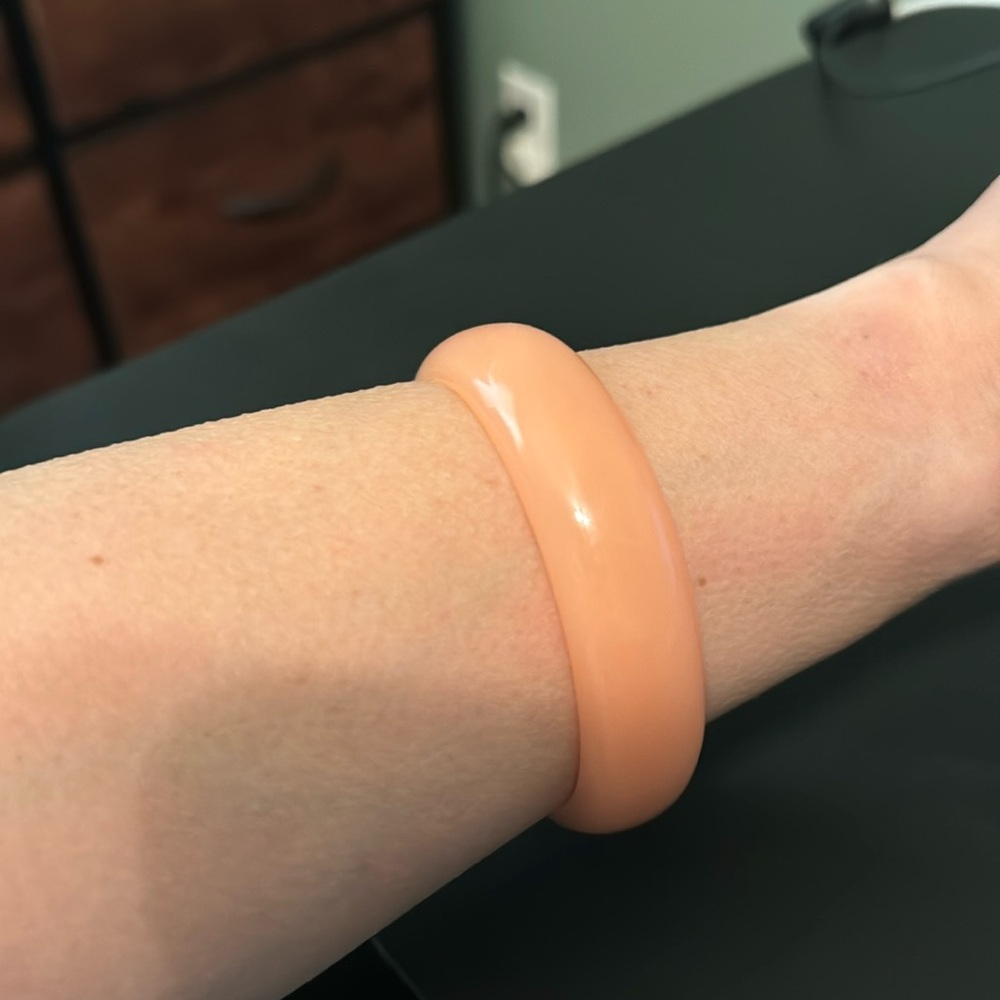 Vintage Plastic Peach Bangle Bracelet, Retro, Boho